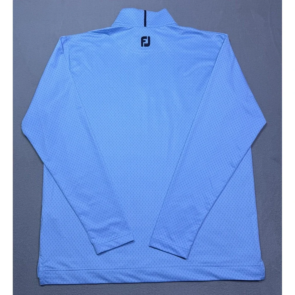 Footjoy 1/4 Zip Pullover Mens M Baby Blue Geometric Performance Golf Athleisure